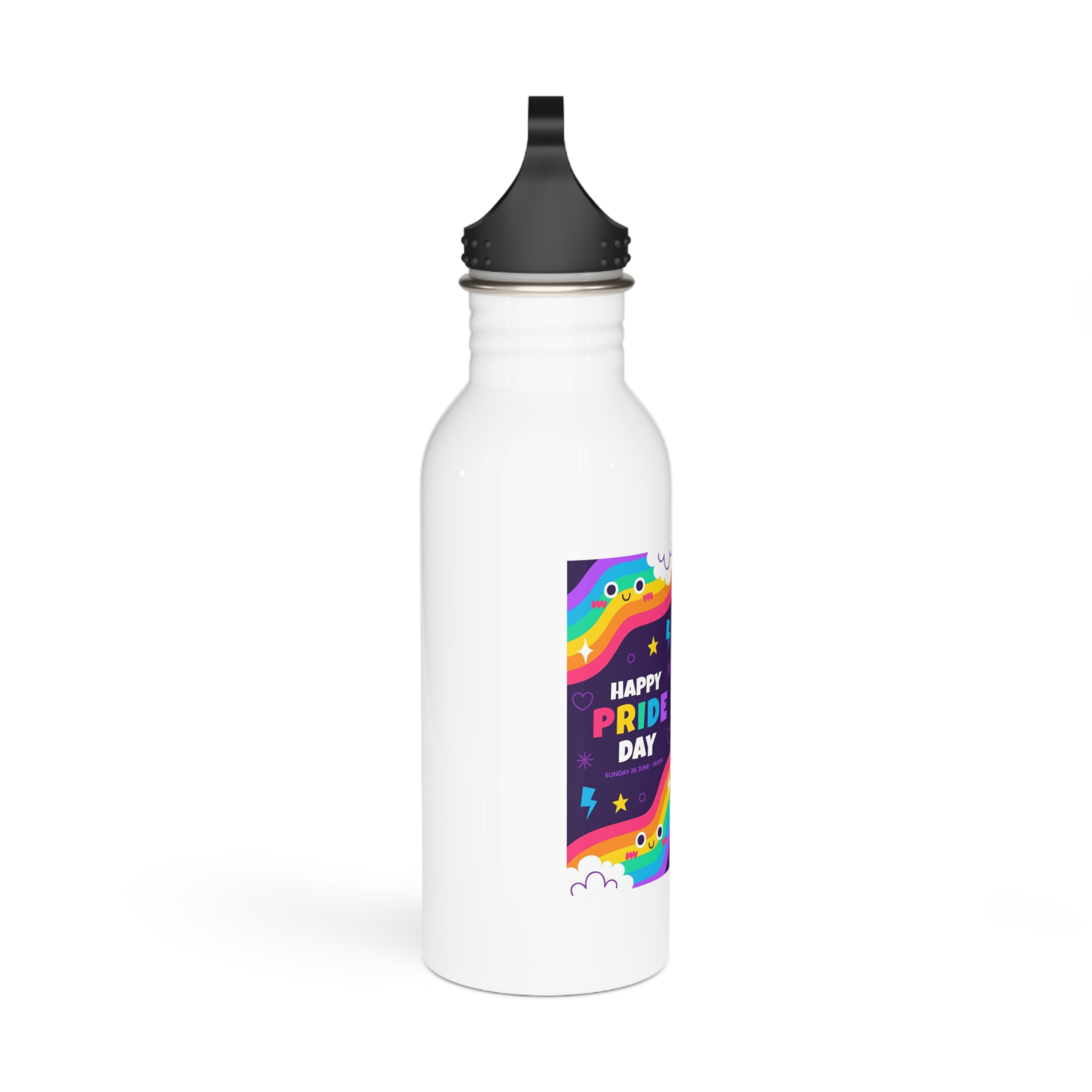 Flat Pride Month Vertical Banners Collection Stainless Steel Water Bottle - Image 2