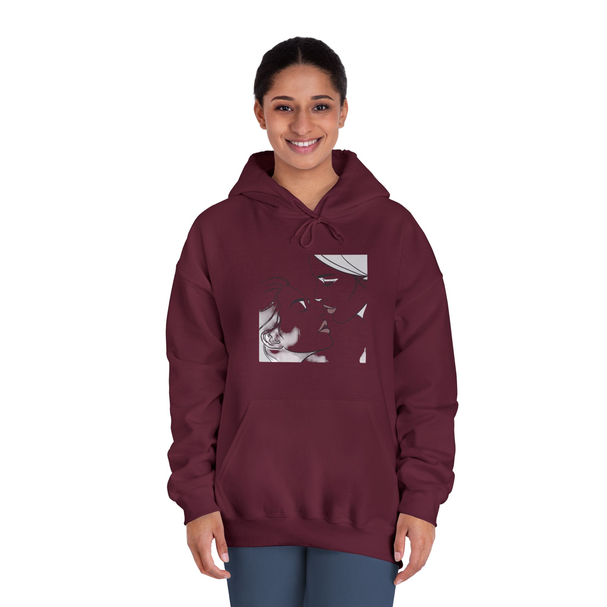 Perfect Lip Set Open Close Smooches Unisex Dryblend Hooded Sweatshirt - Image 20