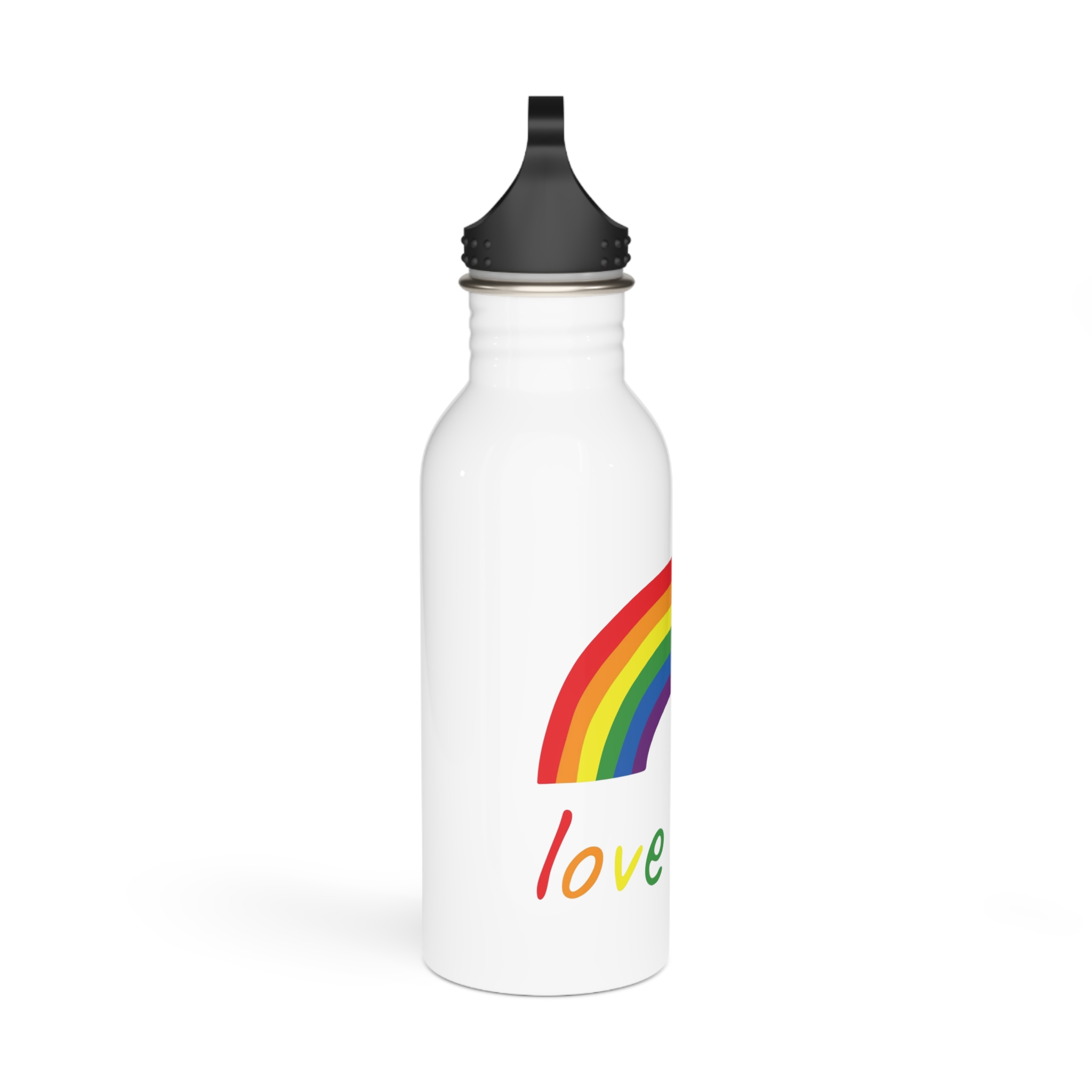 Colorful Rainbow Shape Bisexual Pride Flag Happy Pride Day Lgbtqia Community Pride Month Vector Hand Drawn Doodle Posters Stickers Logo Cards(1) Stainless Steel Water Bottle - Image 2