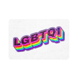 Lgbtqi 3d Word Glitch Png Pet Food Mat 12x18