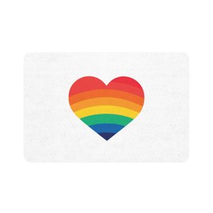 Pride Day Month Lgbt Heart With Rainbow Colors Pet Food Mat 12x18