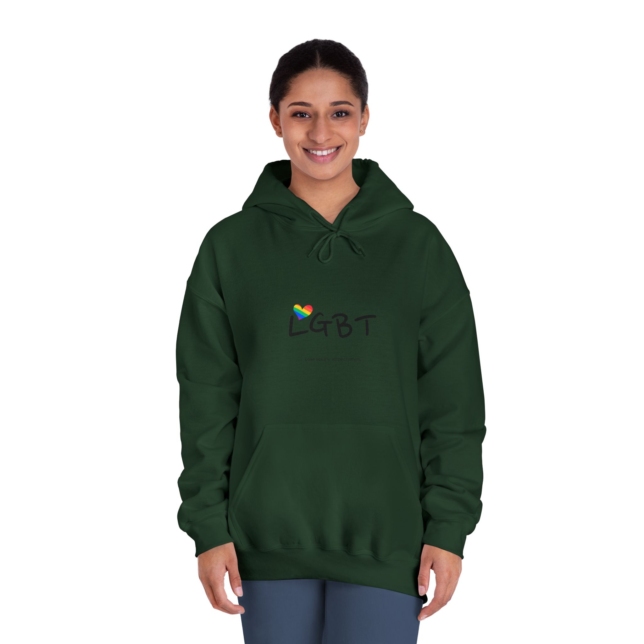 Love Letter Pride Rainbow Lettering Text Writing Pattern Freedom Love Heart Homo Colors Flag Parade(3) Unisex Dryblend Hooded Sweatshirt - Image 24