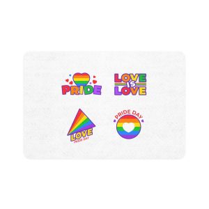 Illustrations Pride Day Badges Pet Food Mat 12x18