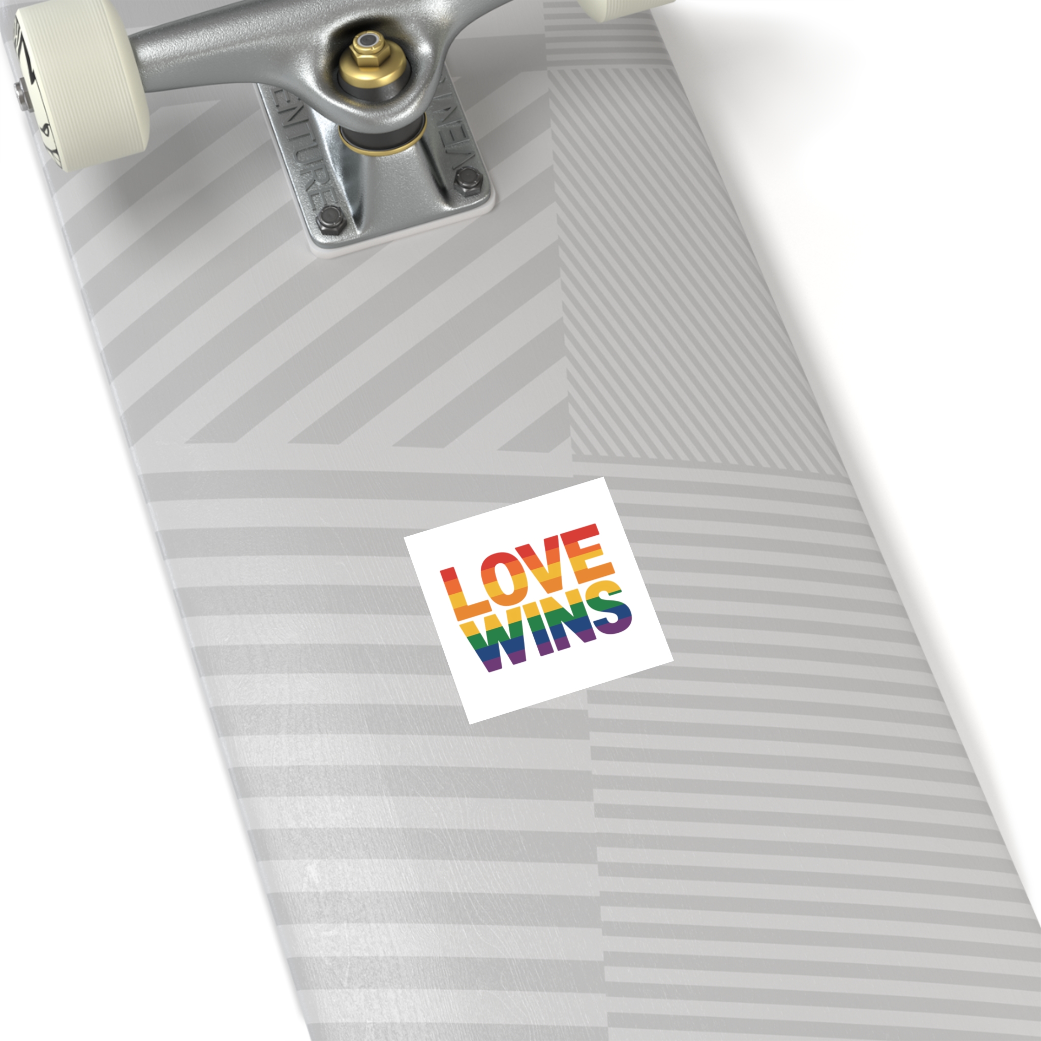 Love Wins Rainbow Pride Message Laminate Stickers Square - Image 4