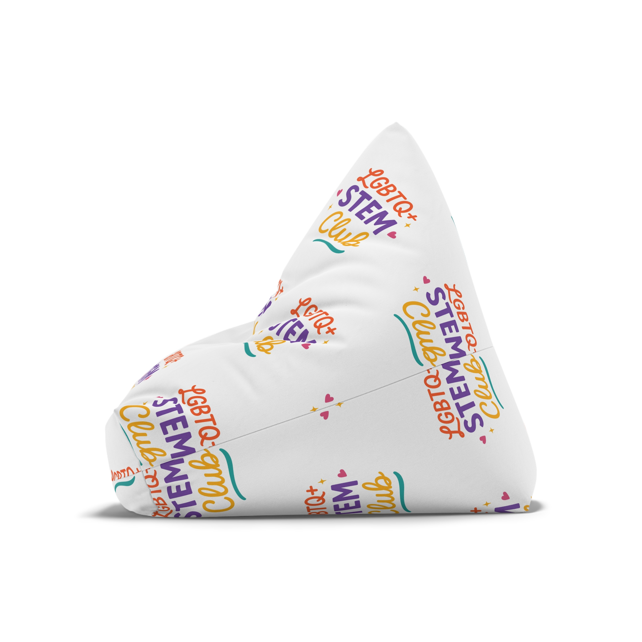 Vibrant Lgbtq Stem Club Logo Vector Illustration Featuring Bright Colors Playful Design Element Bean Bag Chair Cover - Image 8