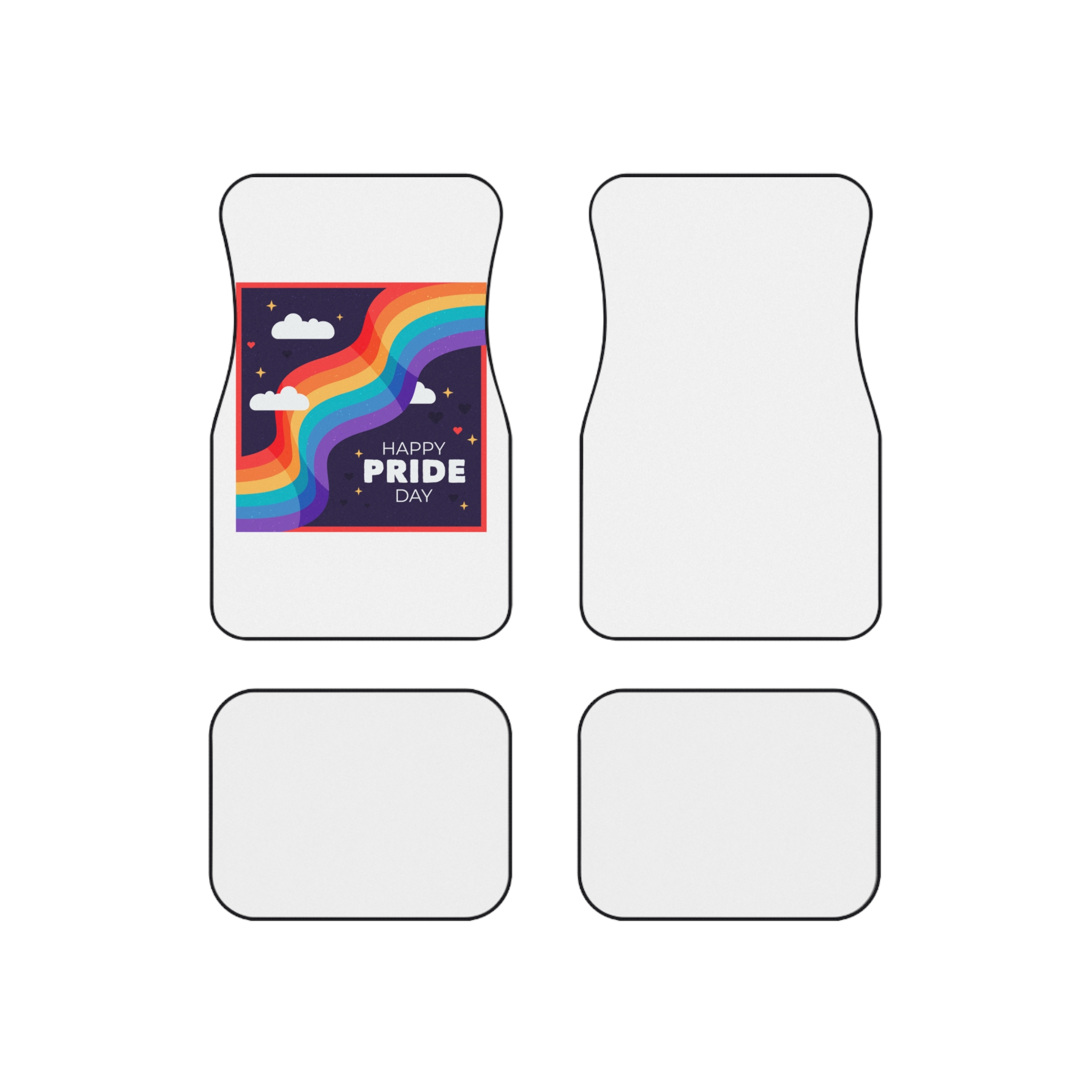 Rainbow Flag Pride Day Car Mats Set Of 4