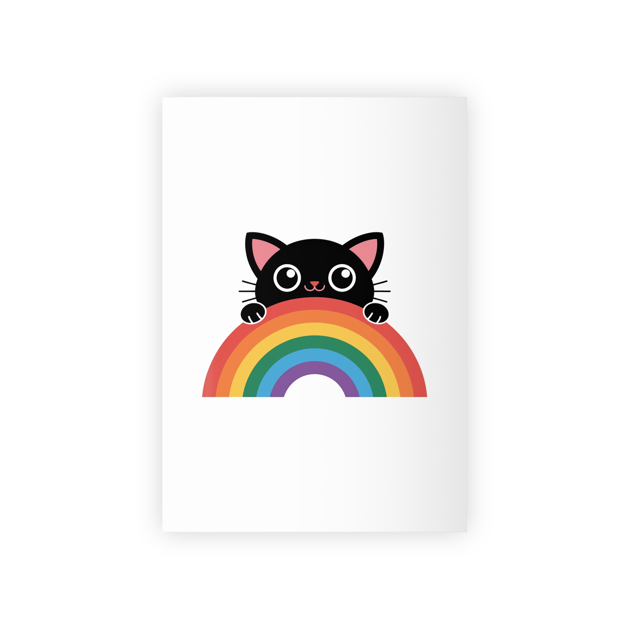 Black Cat With Rainbow Icon Pride Pet Design Vector Illustration Gift Wrapping Paper Rolls 1pc
