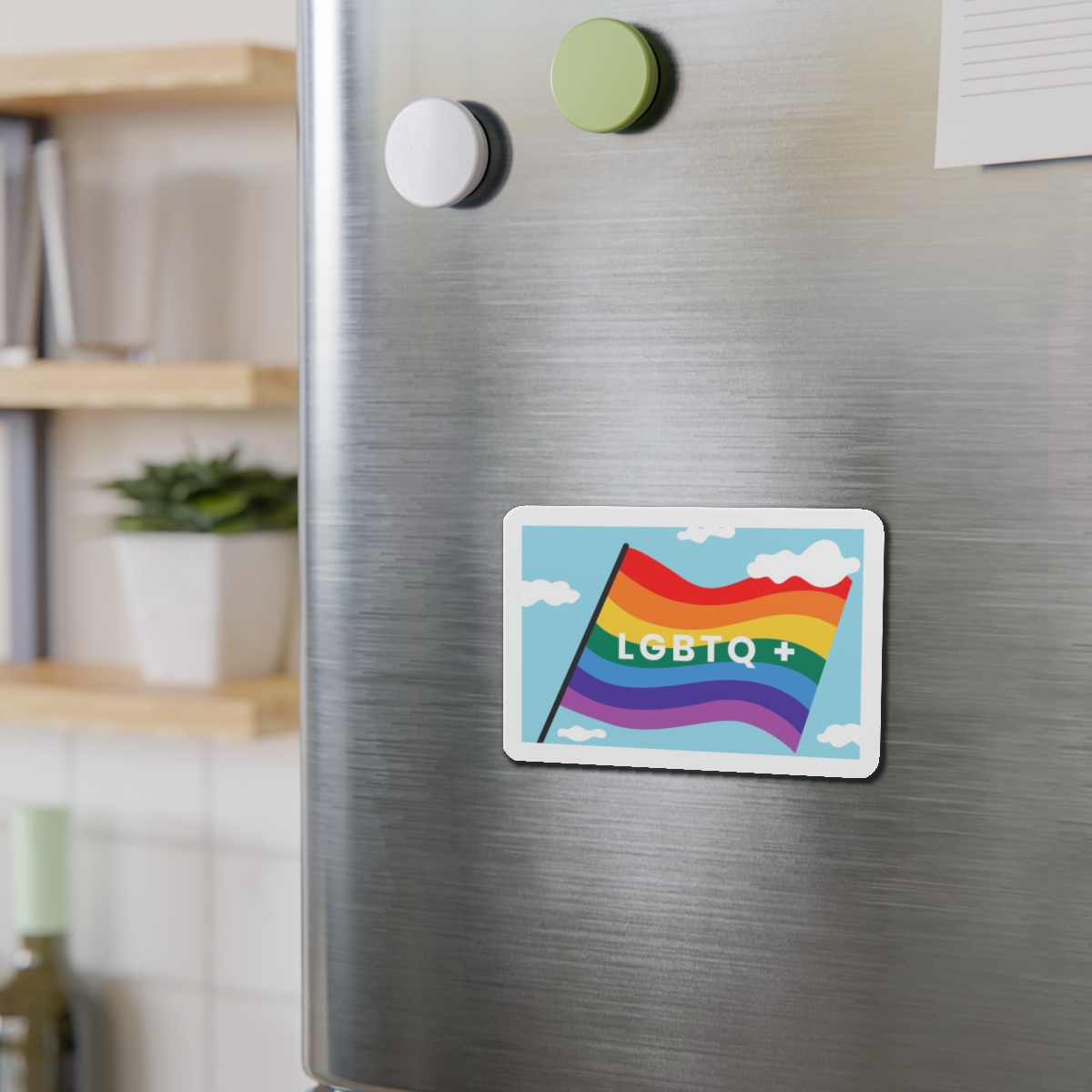 Rainbow Flag Banner Template Lgbtq Rights Die Cut Magnets - Image 9