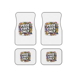 Pride Vibes Only T Shirt Design Isolated White Background Car Mats Set Of 4