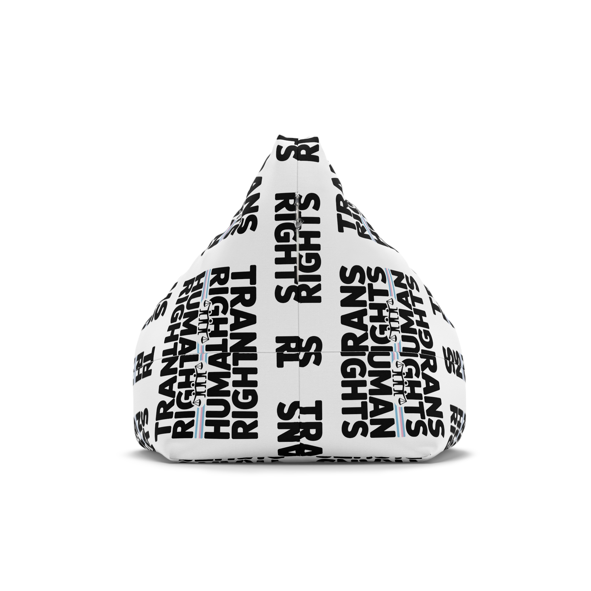 Trans Rights Human Rights T Shirt Design Isolated White Background Bean Bag Chair Cover - Image 2