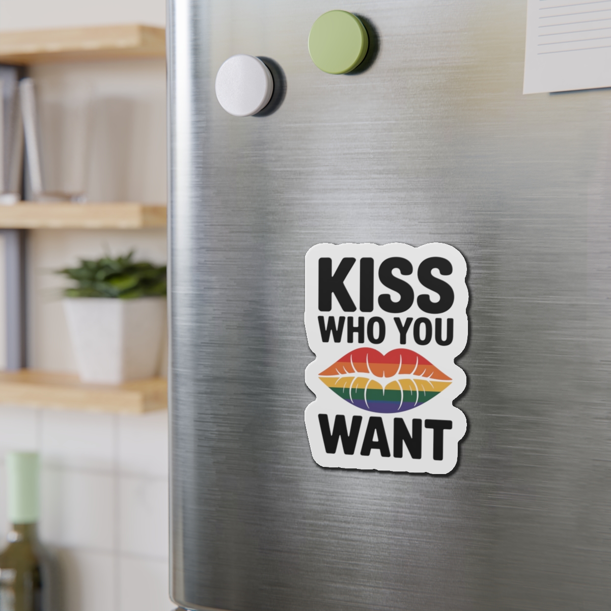 Kiss Who You Want T Shirt Design Isolated White Background 2 Die Cut Magnets - Image 12