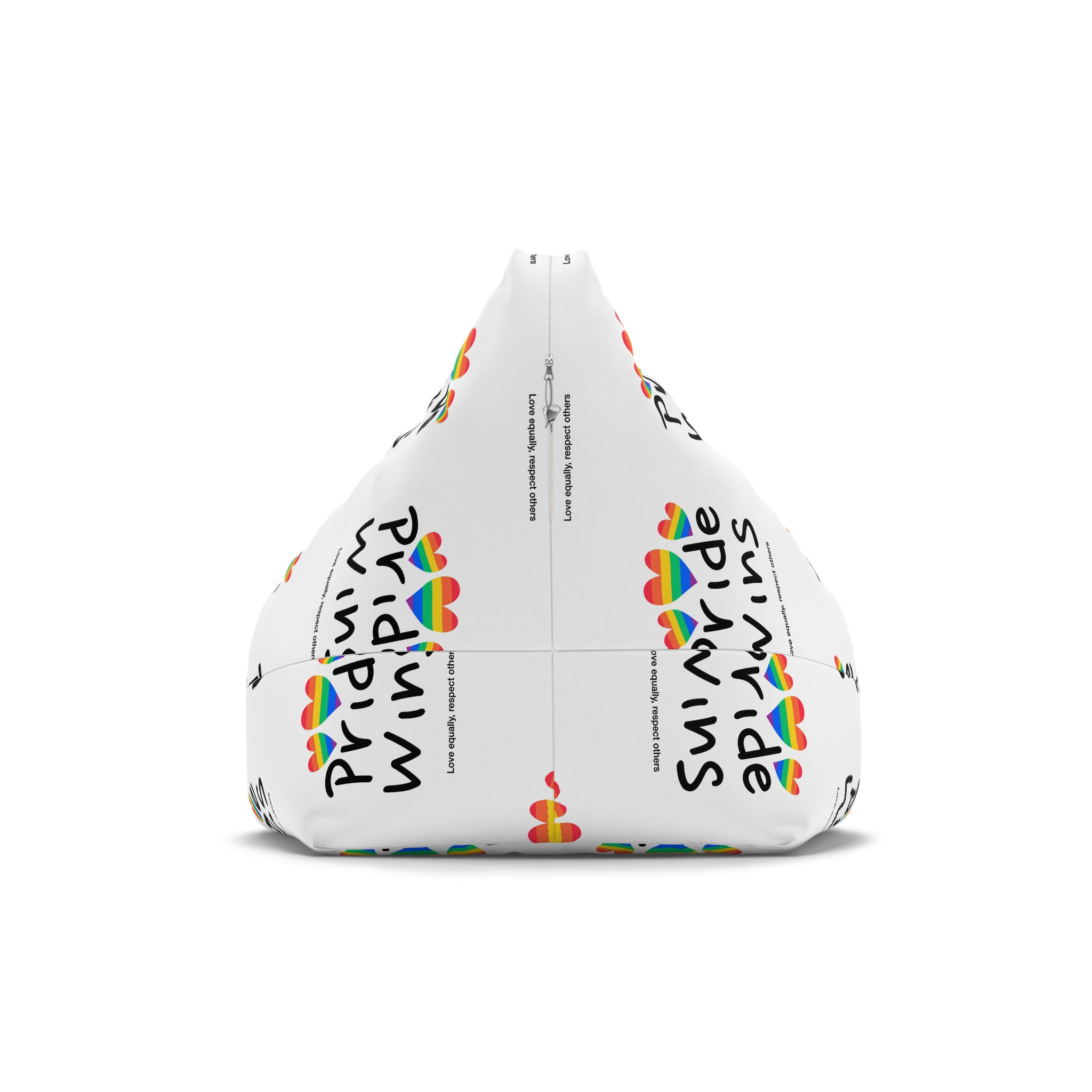 Love Letter Pride Rainbow Lettering Text Writing Pattern Freedom Love Heart Homo Colors Flag Parade (1) Bean Bag Chair Cover - Image 2