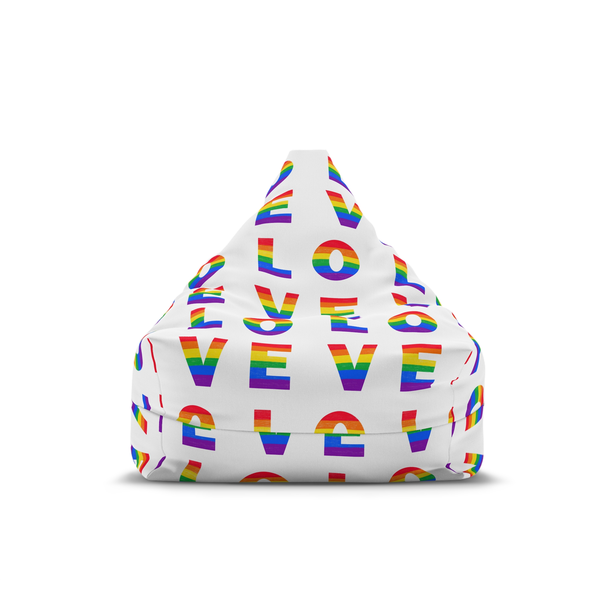 Letters Love Colored Rainbow Lgbtq Gay Pride Flag Colors Vector Lettering Lgbt History Month Pencil Crayon Textured Isolated Love Is Love Concept Bean Bag Chair Cover
