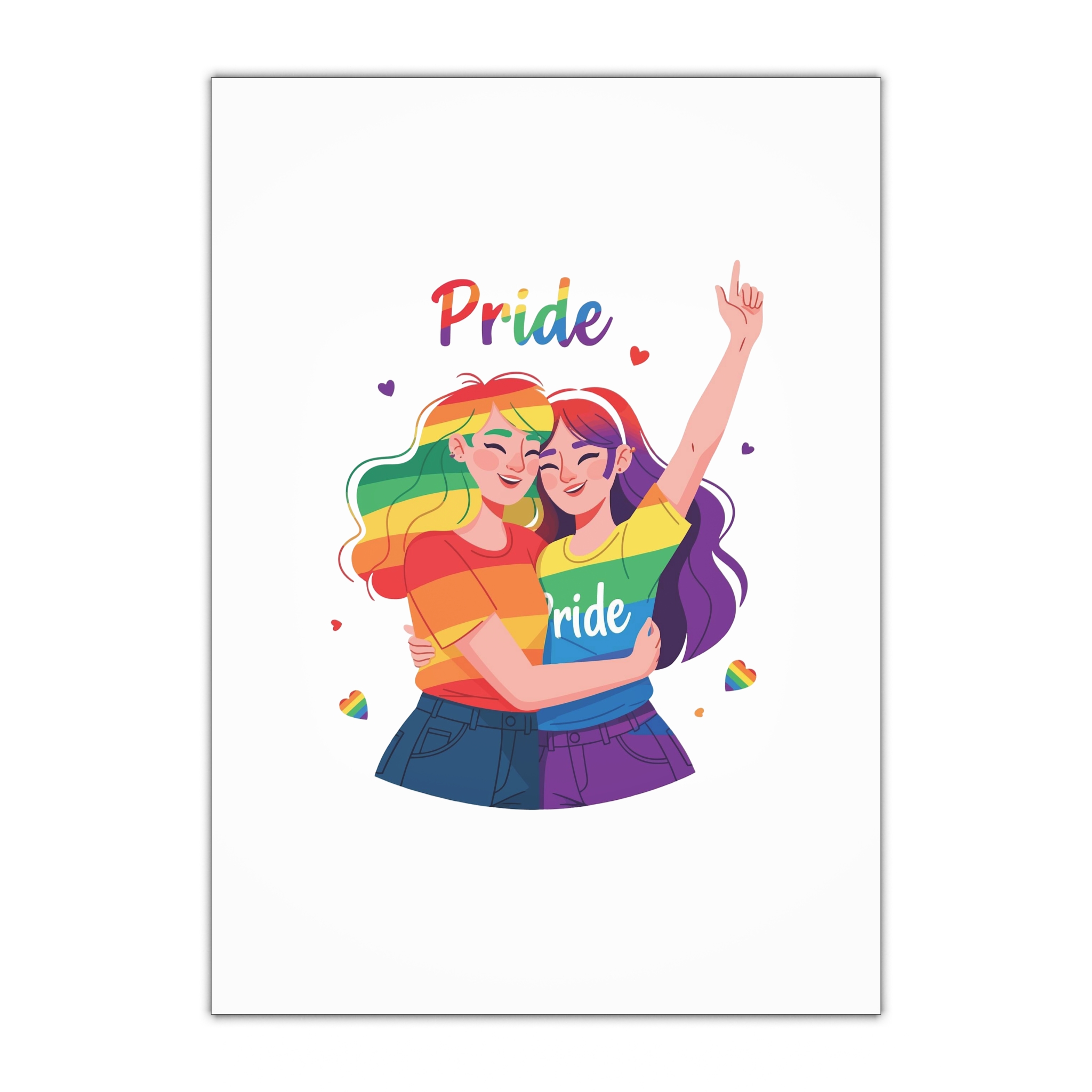 Celebrating Love Diversity Two Happy People Embracing Together Gift Wrapping Paper Sheets 1pc