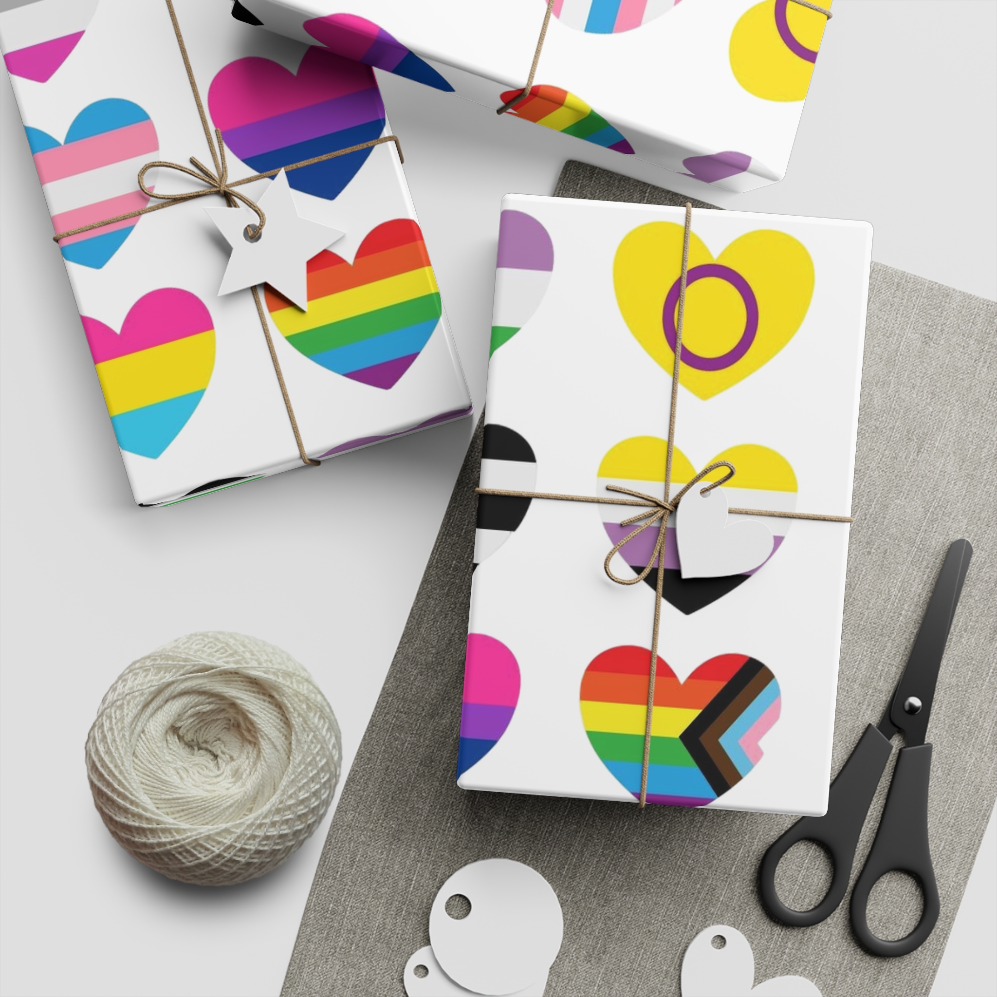 Vector Seamless Pattern Gender Lgbt Flag Heart Gift Wrapping Paper Sheets 1pc - Image 5