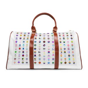 Circular Lgbtq Pride Flags Collection Chart Representing Diverse Gender Sexual Identities Waterproof Travel Bag