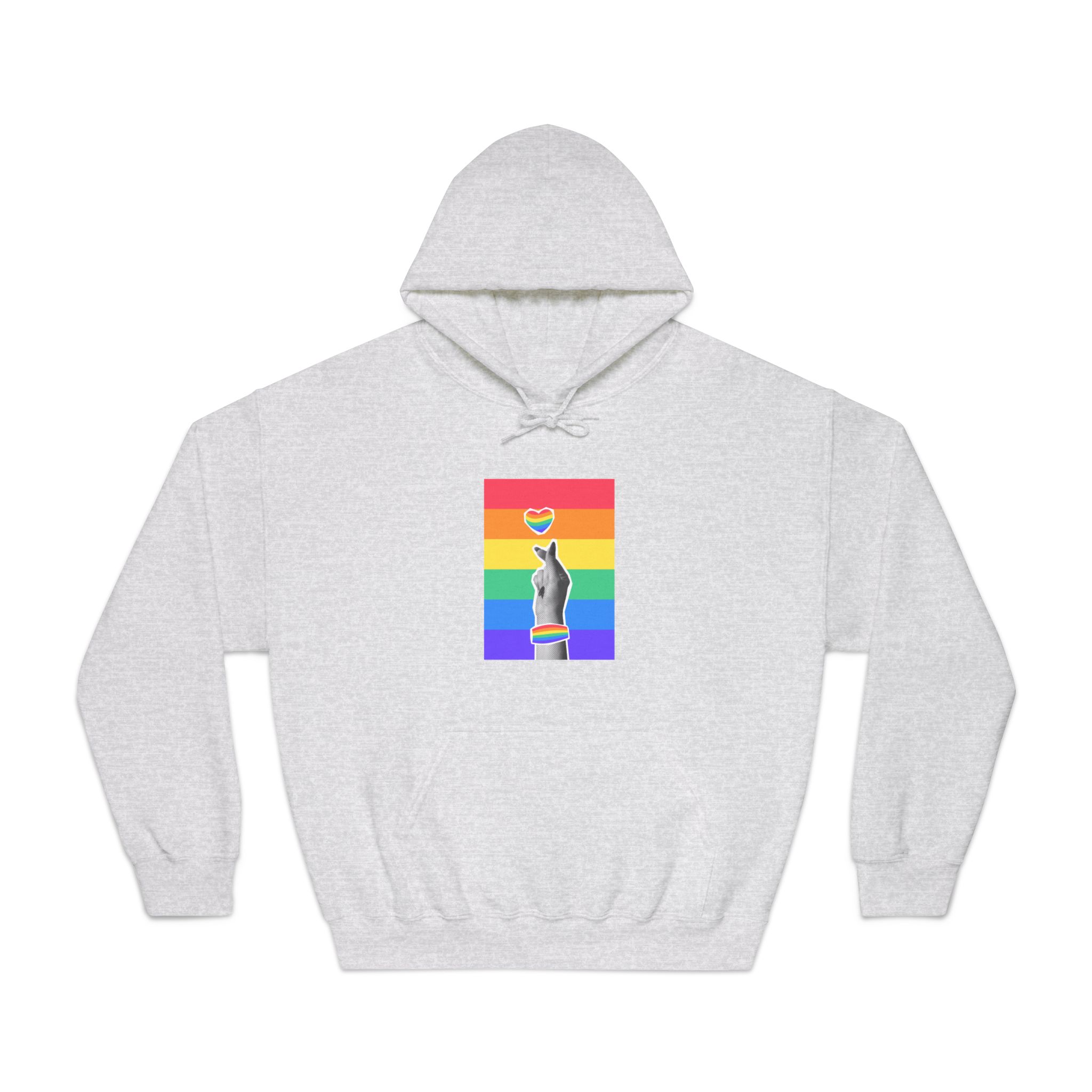 Lgbtq Trendy Retro Collage Halftone Hands Unisex Dryblend Hooded Sweatshirt - Image 5