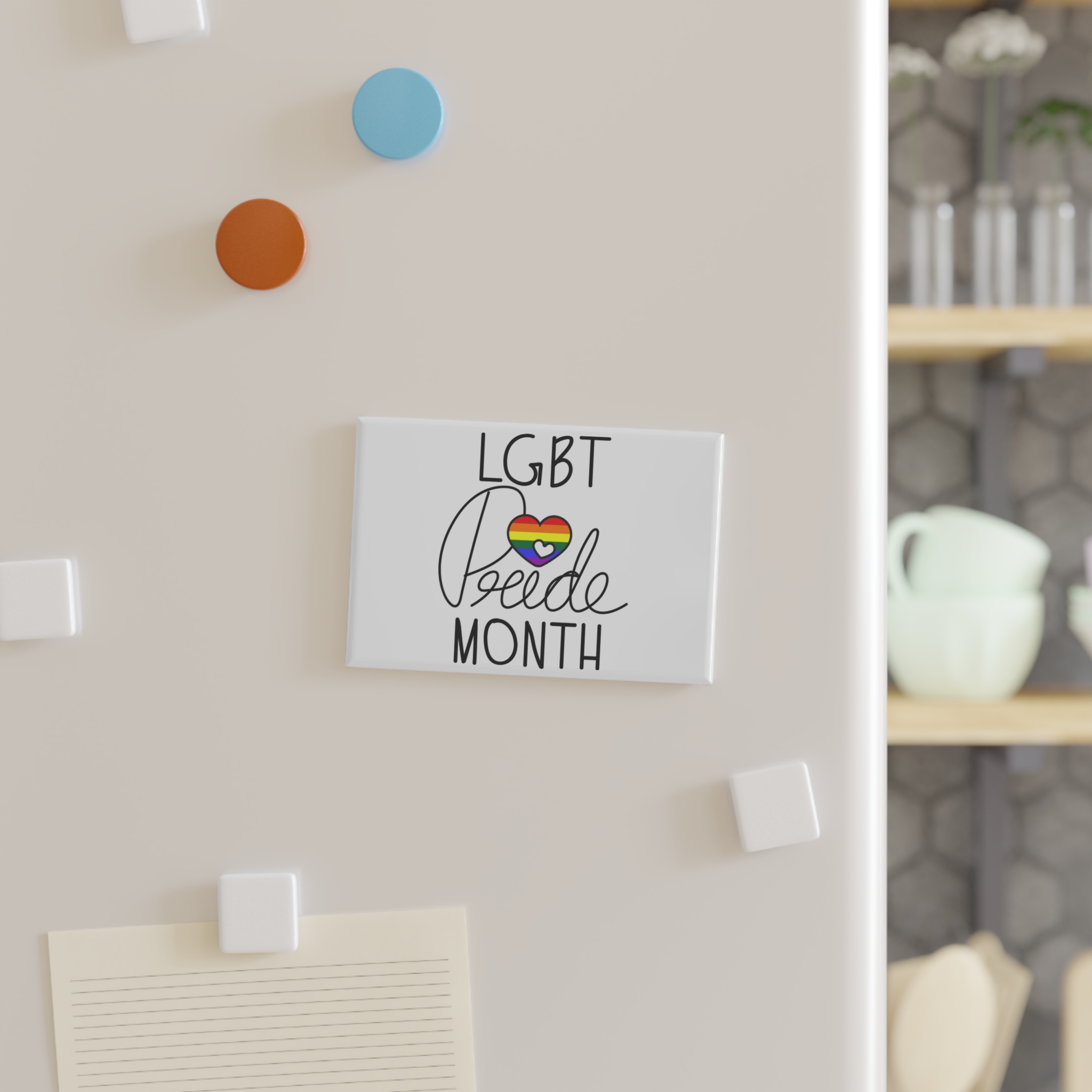 Vector Illustration Lgbt Pride Month Hand Written Calligraphy Transparent Background Button Magnet Rectangle 1 And 10 Pcs - Image 7