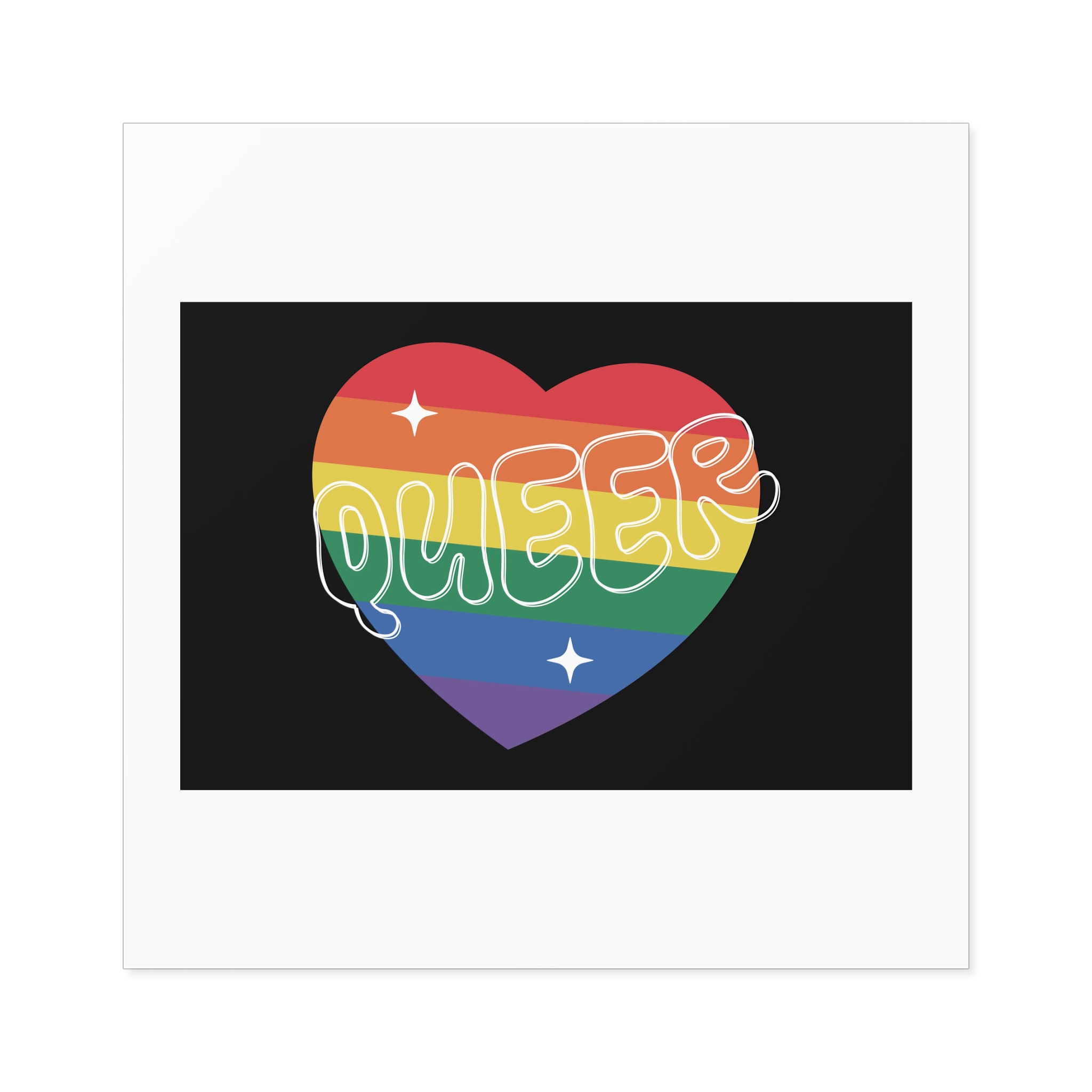 Queer Pride Heart Laminate Stickers Square - Image 49