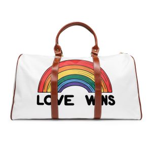 Love Wins Rainbow Pride Illustration Waterproof Travel Bag