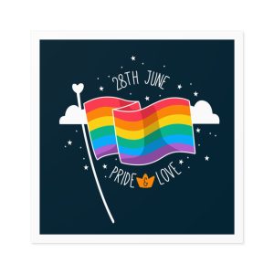 Rainbow Flag With Pride Day Concept Laminate Stickers Square