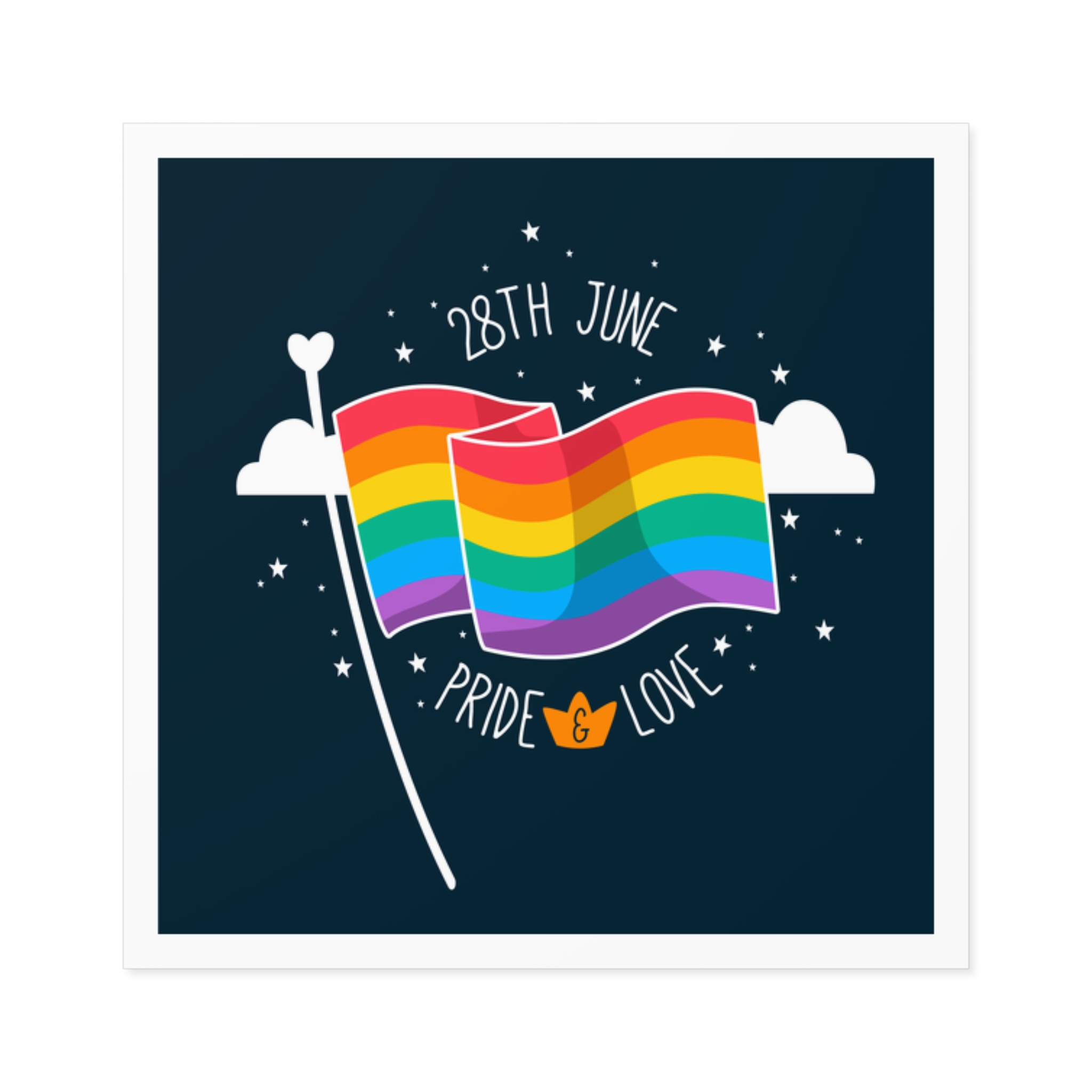 Rainbow Flag With Pride Day Concept Laminate Stickers Square