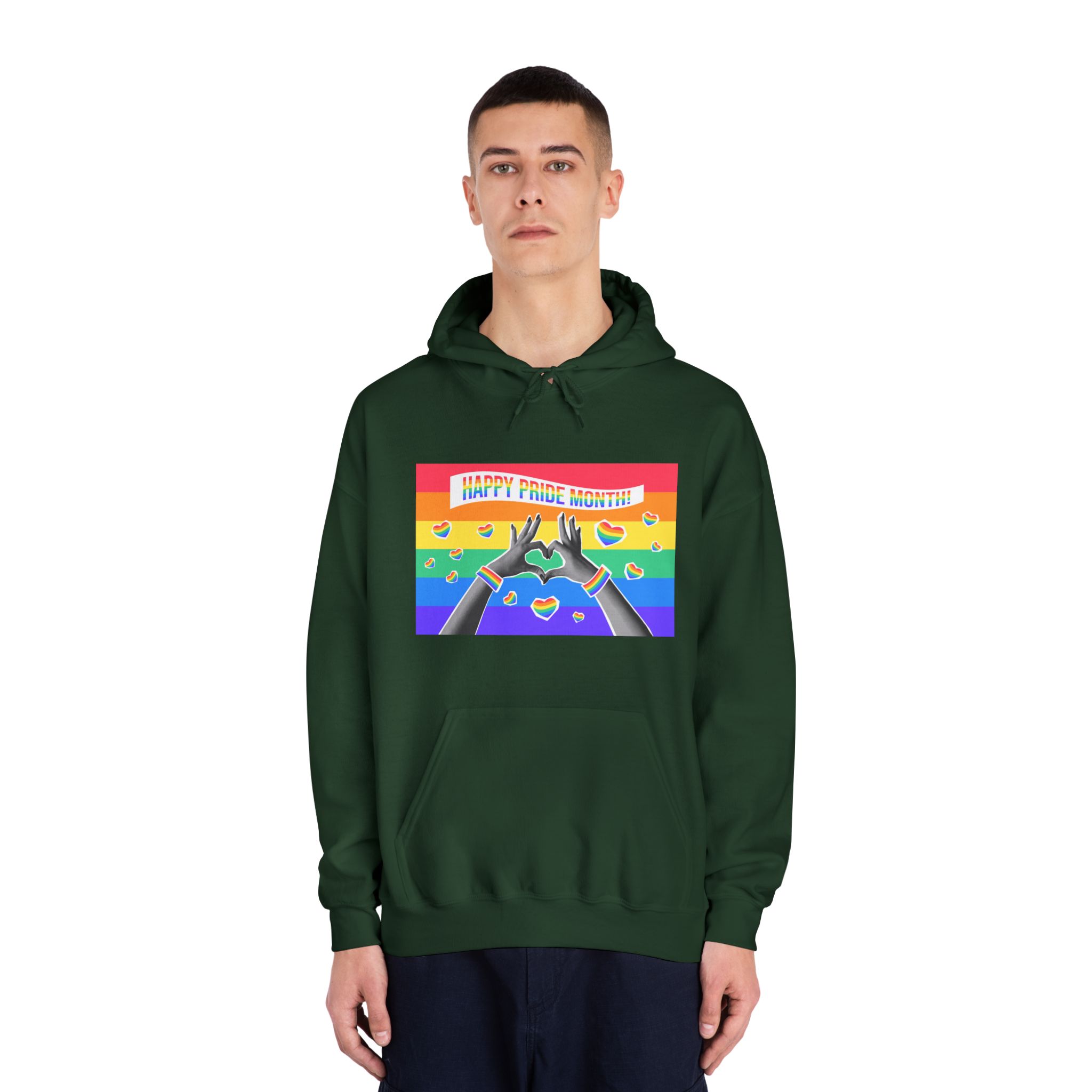 Lgbtq Pride Month Card Y2k Style Trendy Retro Collage Halftone Hands Unisex Dryblend Hooded Sweatshirt - Image 23