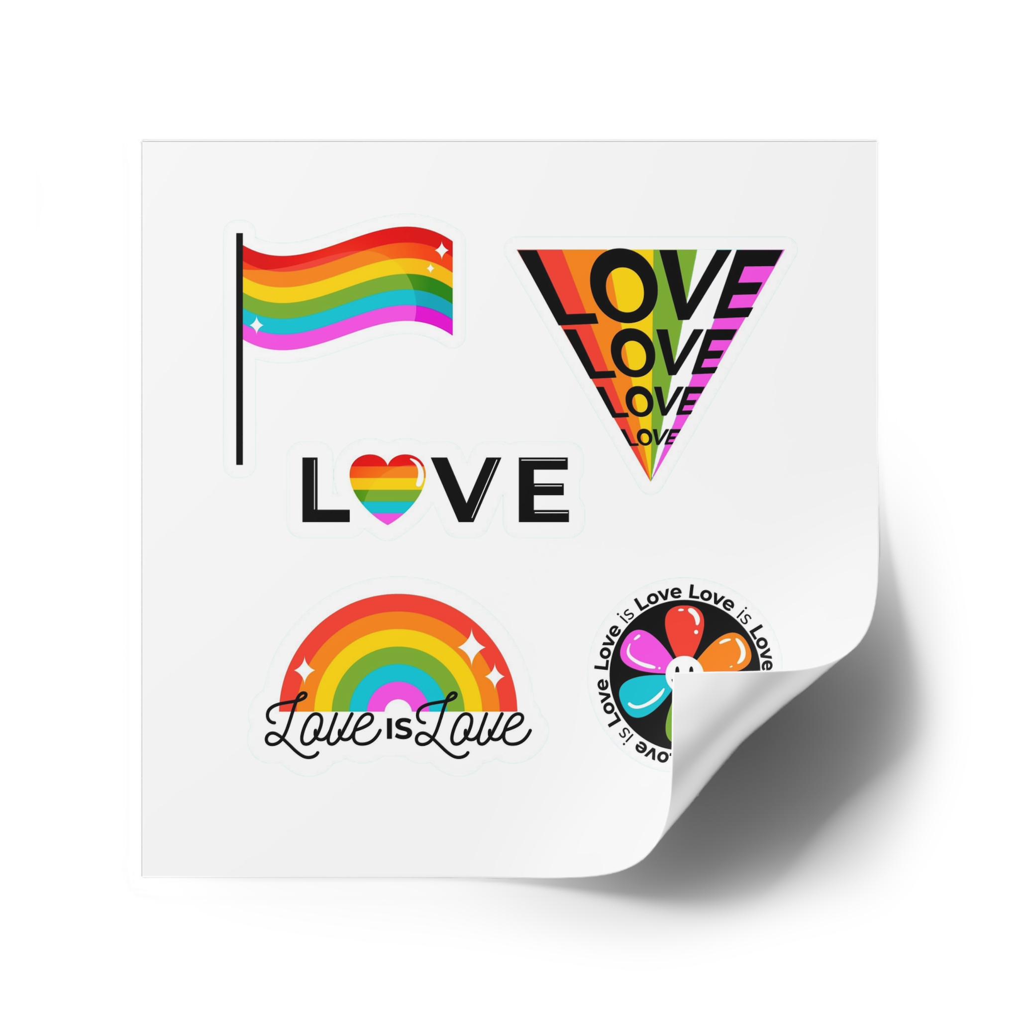 Pride Day Badges With Flag Laminate Stickers Square - Image 74