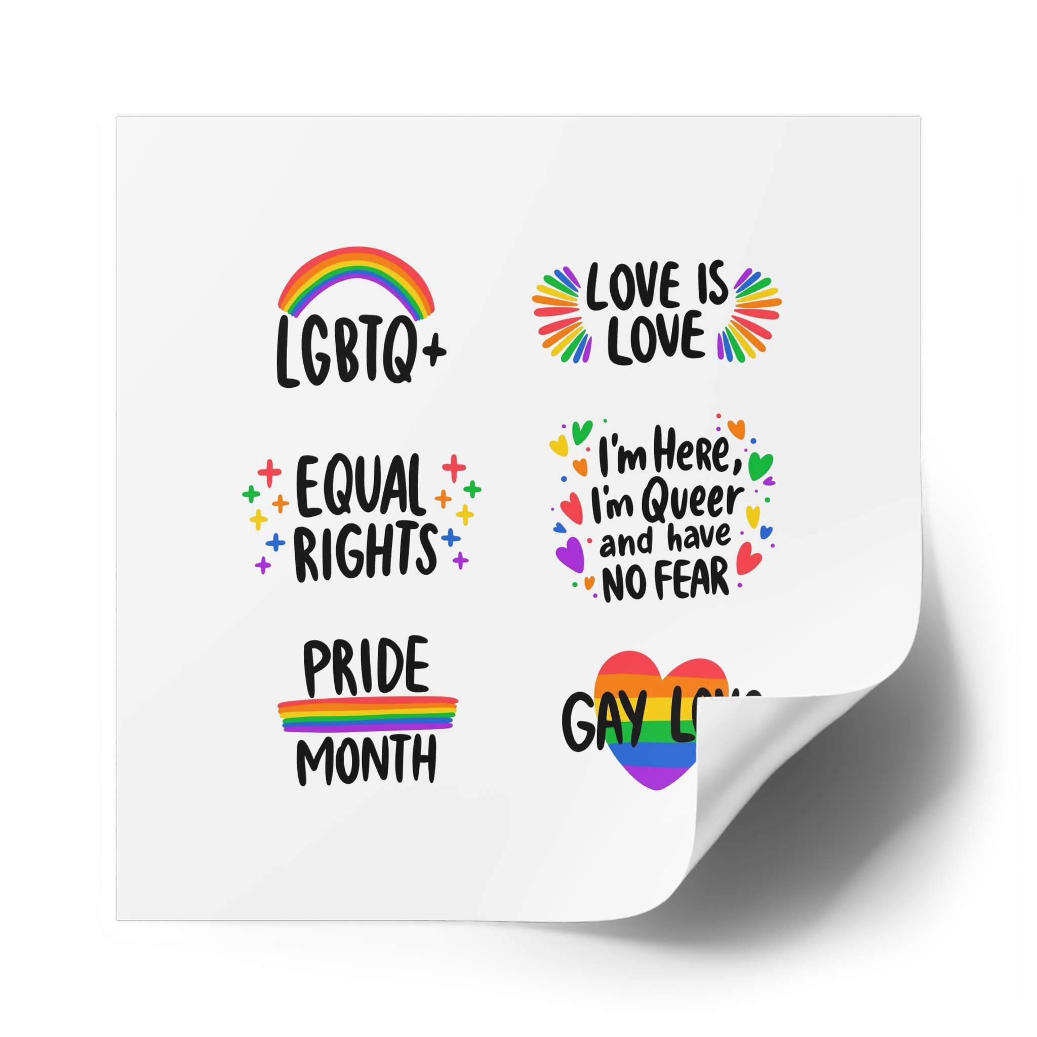 Labels Design Pride Day Event (1) Laminate Stickers Square - Image 58