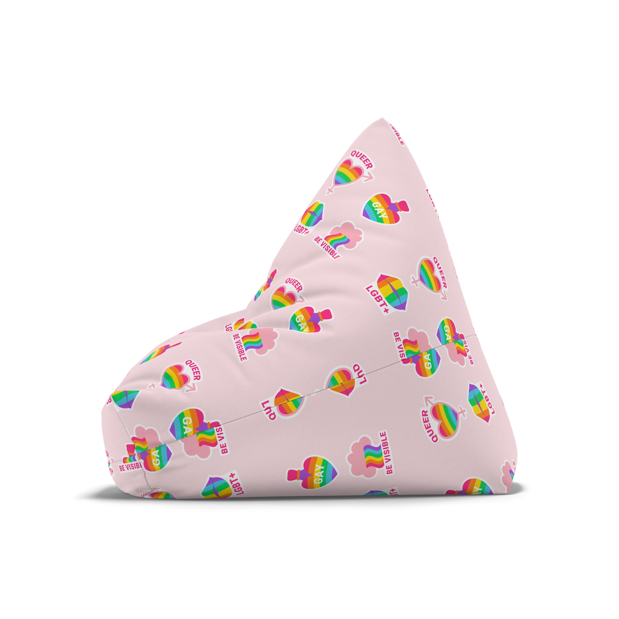 Flat Labels Collection Pride Month Celebration Bean Bag Chair Cover - Image 8
