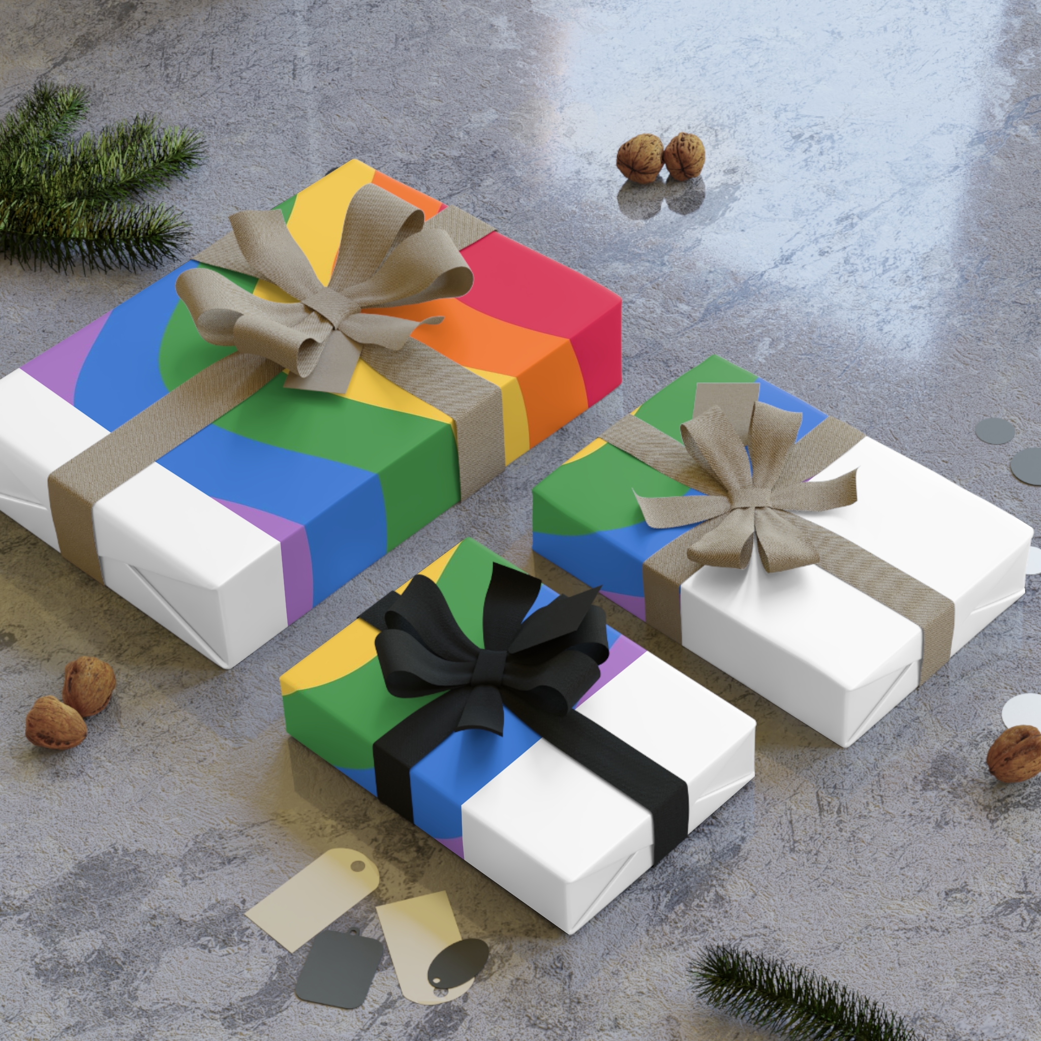 Happy Pride Month Rainbow Background Template Design Gift Wrapping Paper Rolls 1pc - Image 8