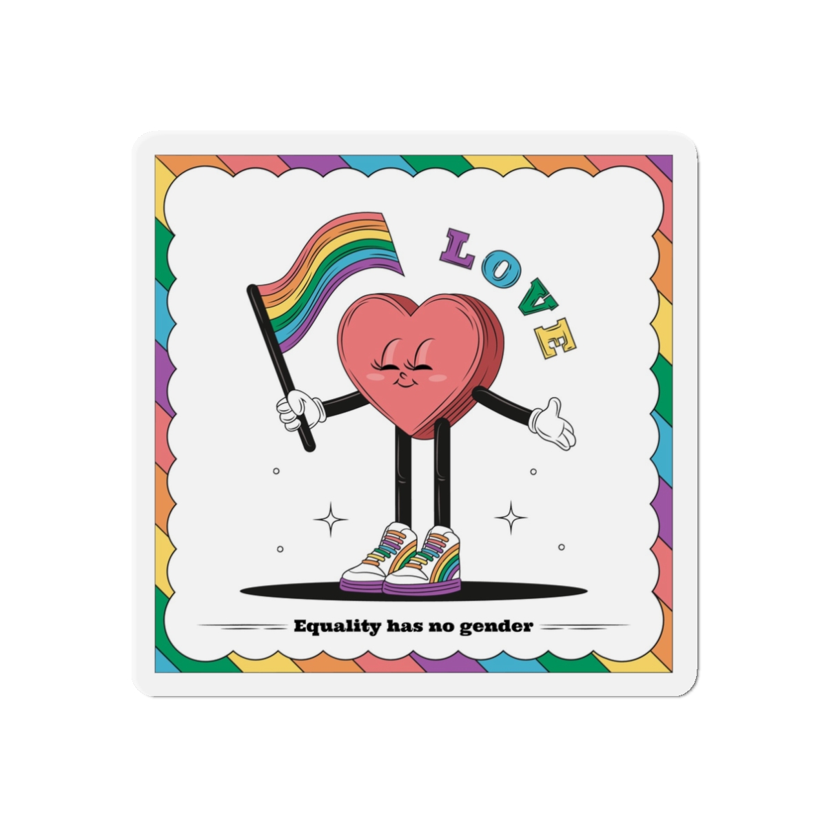 Hand Drawn Illustration Pride Month Celebration Die Cut Magnets - Image 4