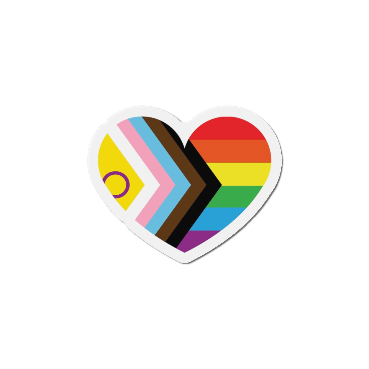 Inclusive Lgbtq Progress Pride Heart Symbol1 Die Cut Magnets - Image 13