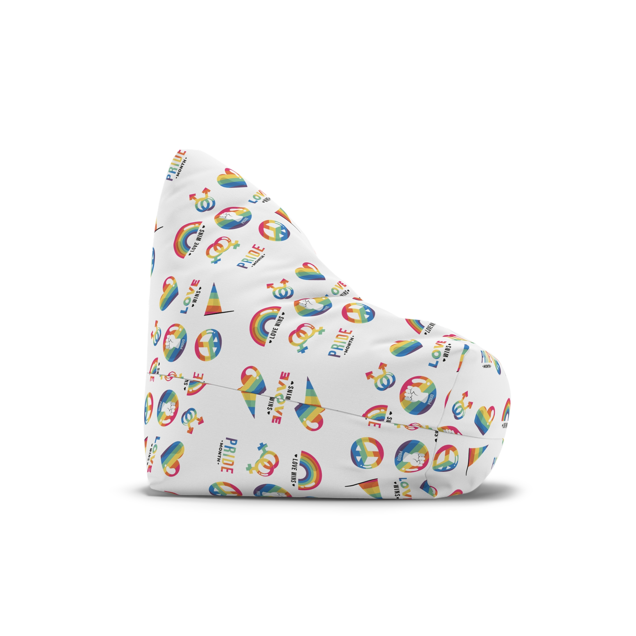 Flat Lgbt Pride Month Symbols Collection Bean Bag Chair Cover - Image 3