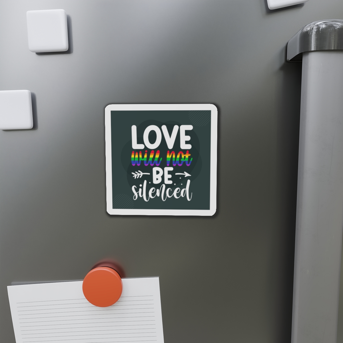 Love Will Be Silenced Premium Gay Pride Lettering Vector Design Die Cut Magnets - Image 8