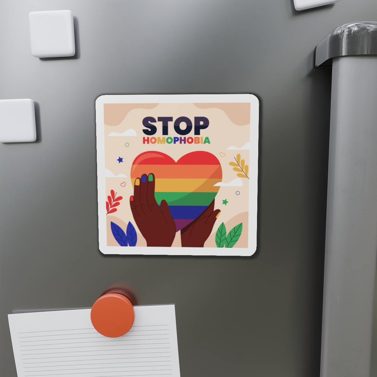 Hand Drawn Stop Homophobia Message Illustrated Die Cut Magnets - Image 11