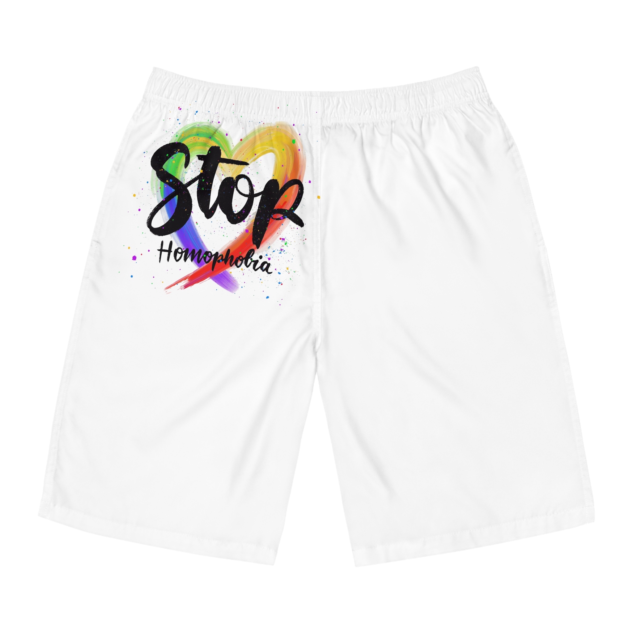 Stop Homophobia Concept Mens Board Shorts Aop