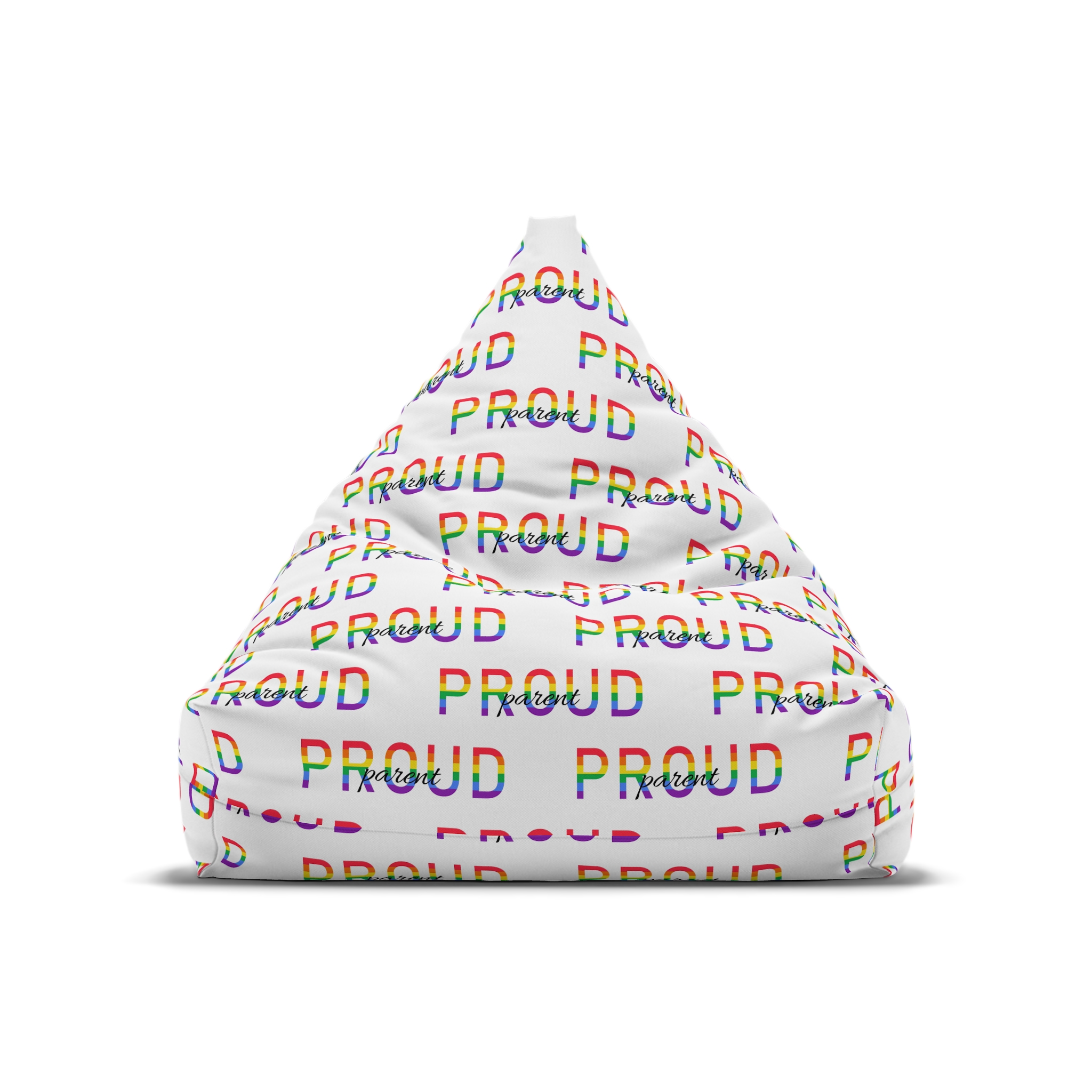 Proud Parent Letering Rainbow Colors Lgbt Flag Lgbt Parents Community Support Bean Bag Chair Cover - Image 5