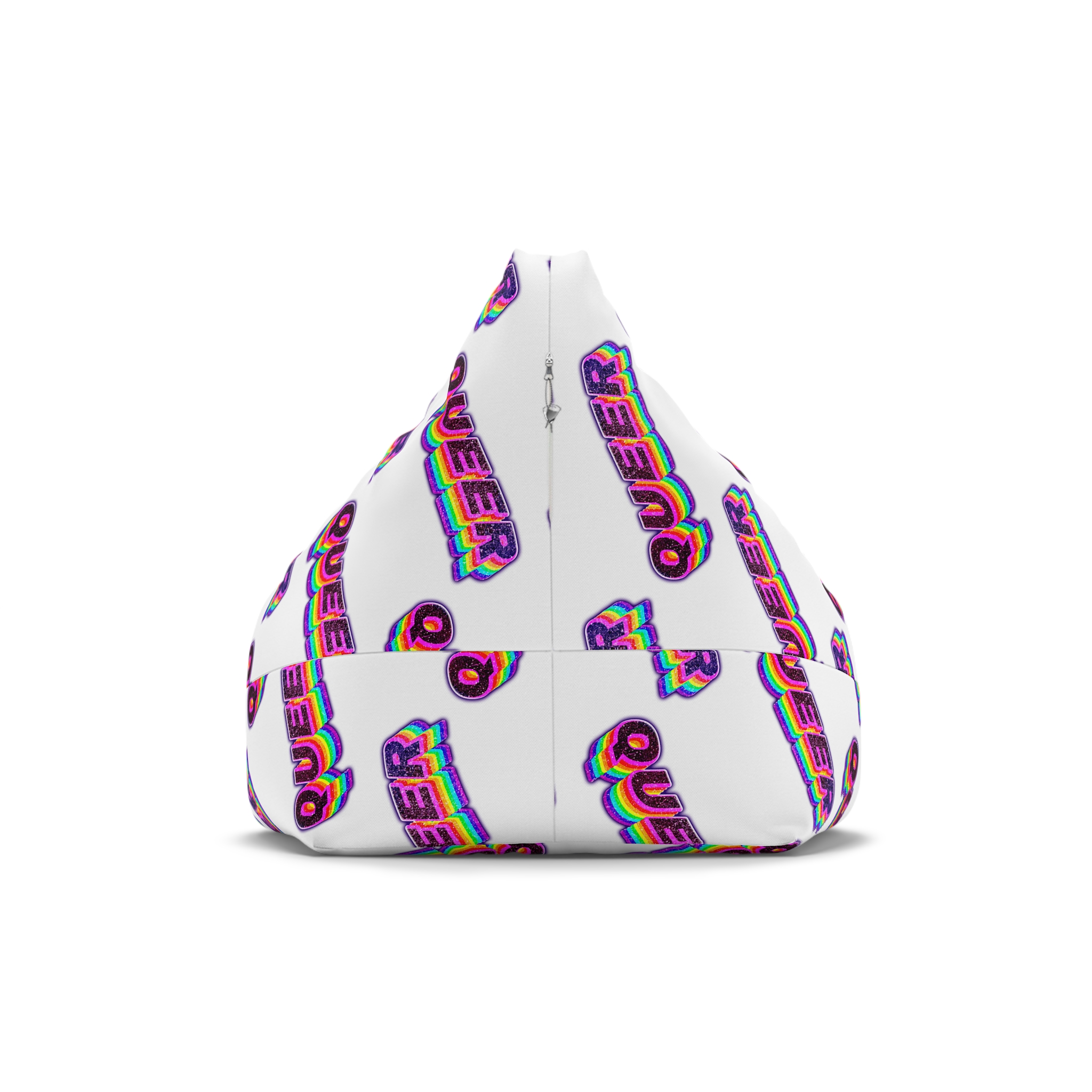 Queer Png Word Rainbow Typography Bean Bag Chair Cover - Image 2