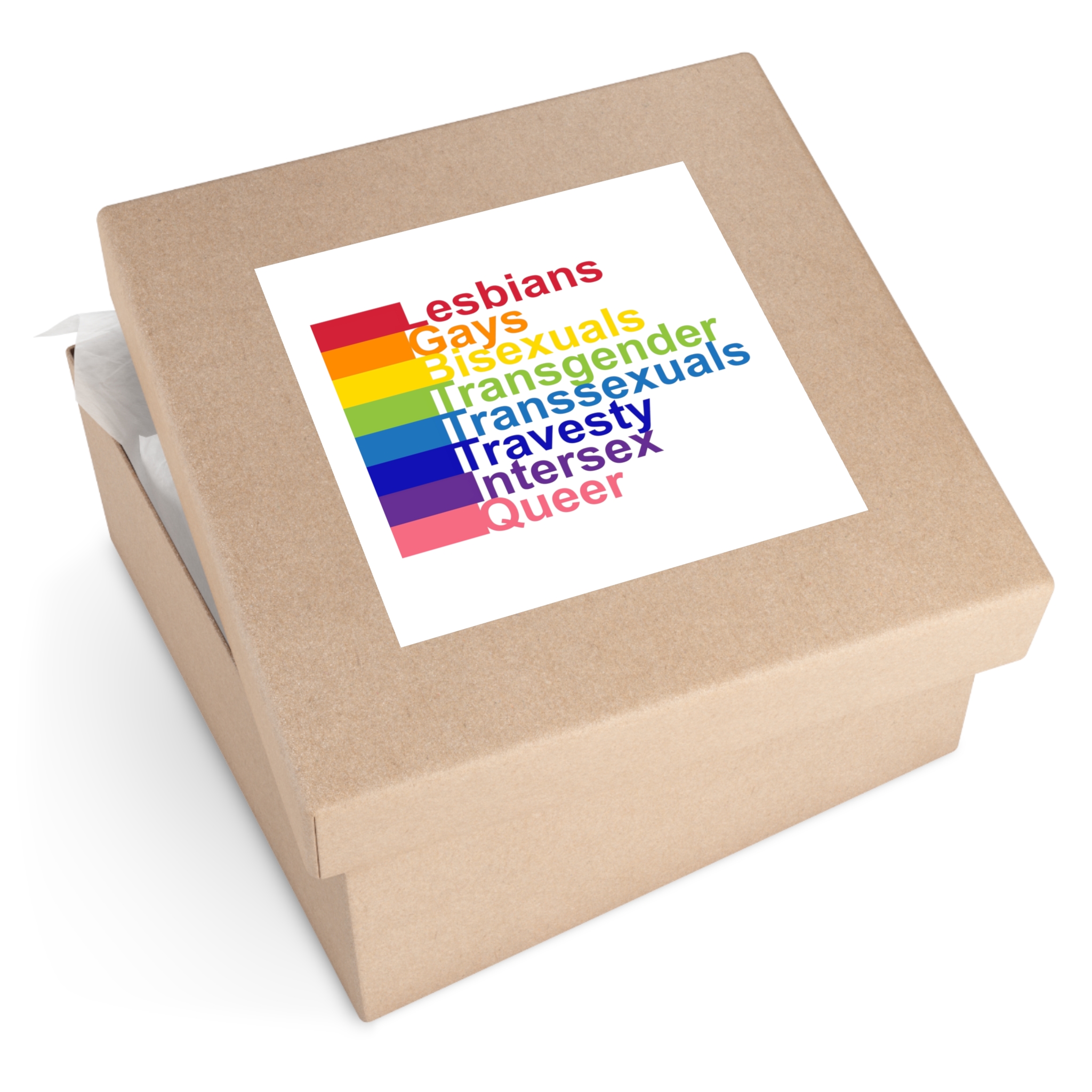 Lgbt Concept Motivating Phrase Colors Rainbow Decoding Abbreviations Lgbt Lesbian Gay Bisexual Transgender Transsexual Travesty Intersex Queer Laminate Stickers Square - Image 51