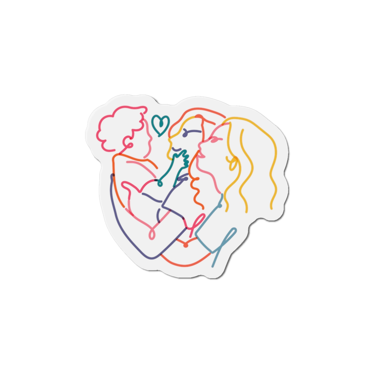 Lesbian Family Clipart Lgbtq Line Portrait Illustration Vector Die Cut Magnets - Image 4