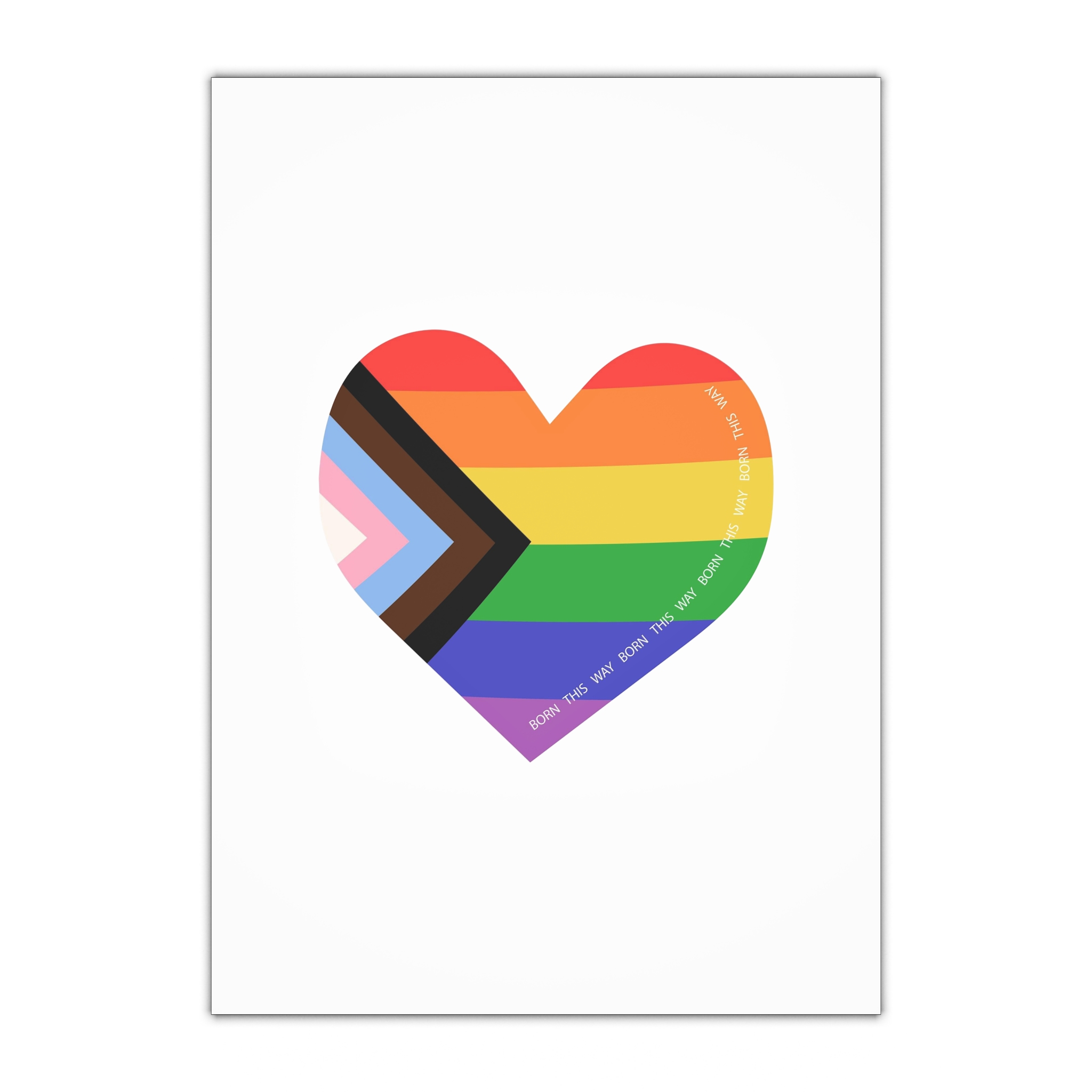 Heart Shaped Lgbtq Flag Flat Vector Illustration Gift Wrapping Paper Sheets 1pc