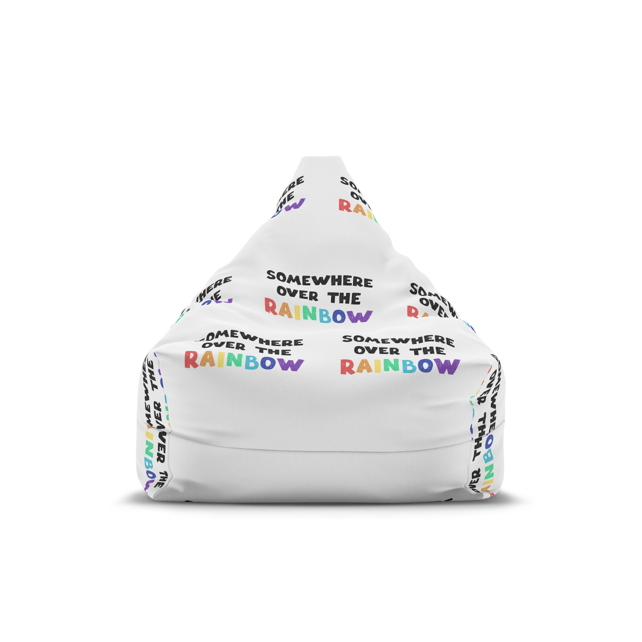 Vector Illustration With Hand Drawn Lettering Rainbow Bean Bag Chair Cover