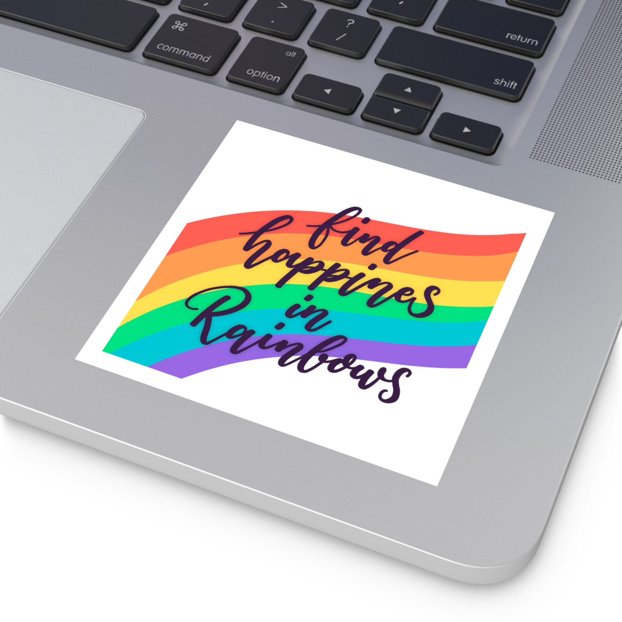 Pride Day Lettering With Rainbow Colors Laminate Stickers Square - Image 19