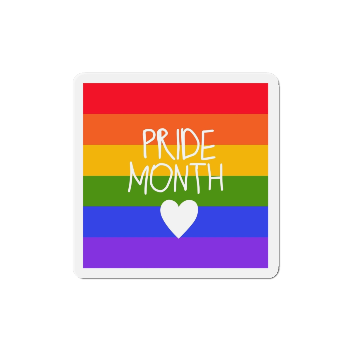 Cute Simple Banner Pride Month Symbols Pride Month With Lgbtq Flag Colours Die Cut Magnets - Image 7