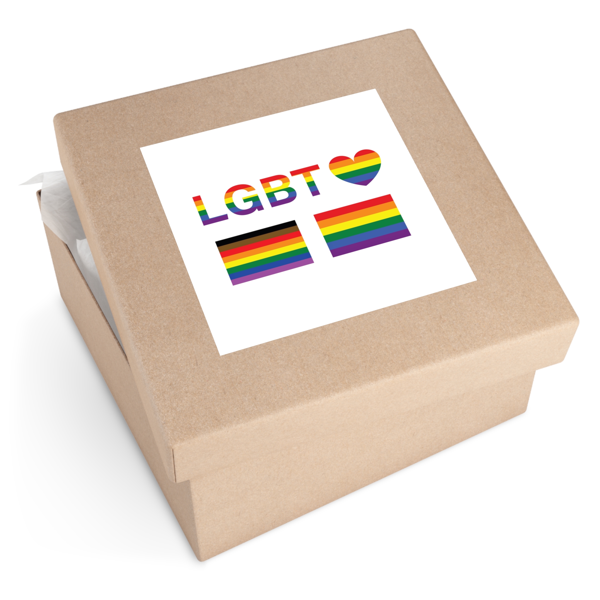 Lgbt Word Text Letter With Heart Rainbow Color Flag Isolated White Background Vector Illustrati Laminate Stickers Square - Image 59