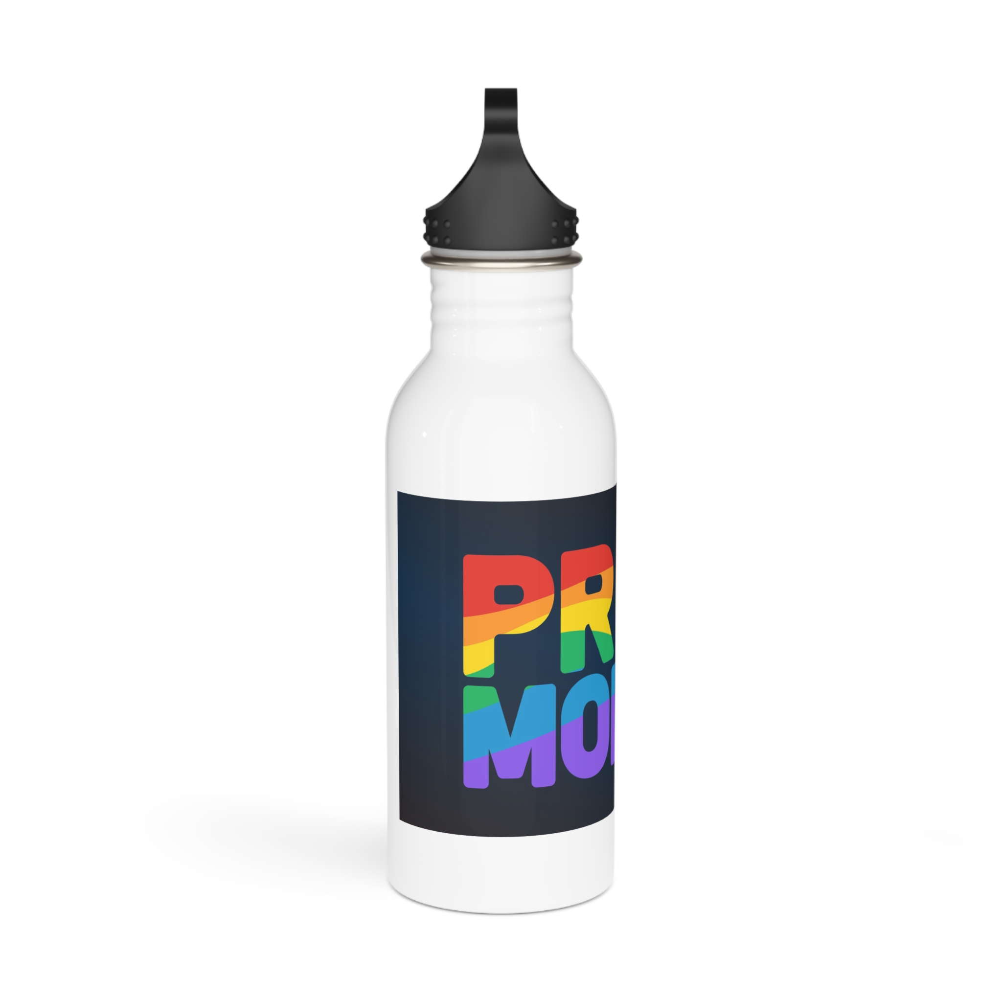 Lgbt Pride Rainbow Flag Lettering Banner Poster Social Media Pride Calligraphy With Stainless Steel Water Bottle - Image 2