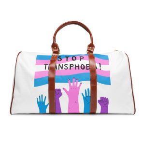 Hand Drawn Stop Transphobia Concept Illustration Waterproof Travel Bag