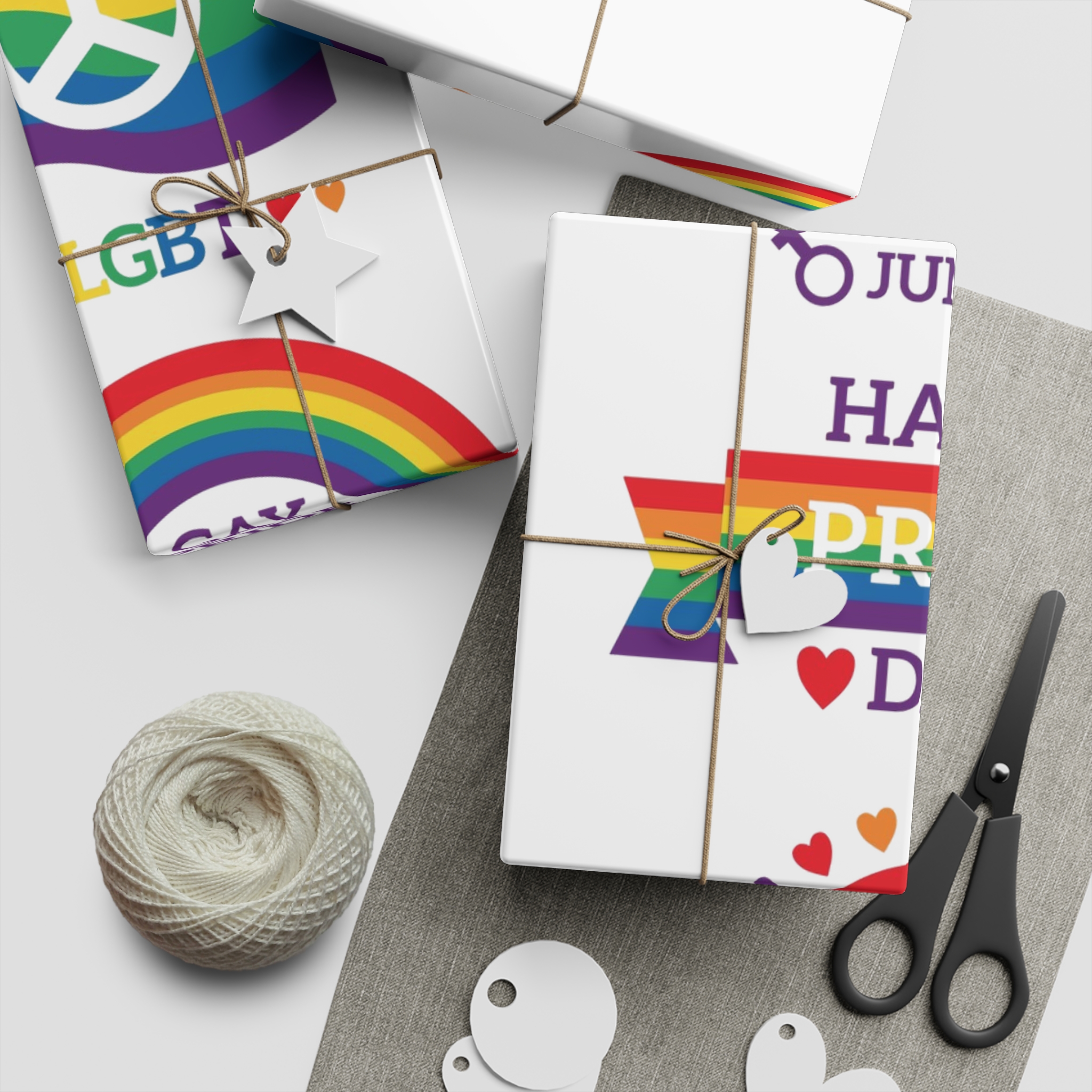 Pride Day Badges Illustration Set Gift Wrapping Paper Sheets 1pc - Image 5