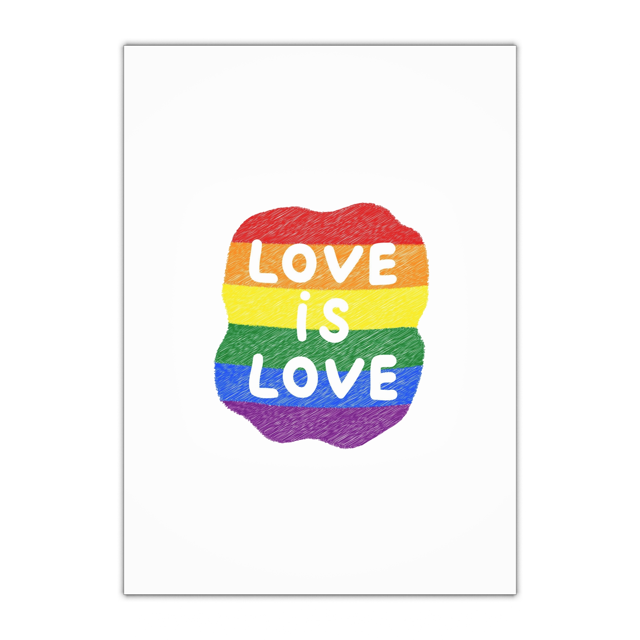 Love Is Love Lgbtq Pride Rainbow Poster Slogan Gift Wrapping Paper Sheets 1pc